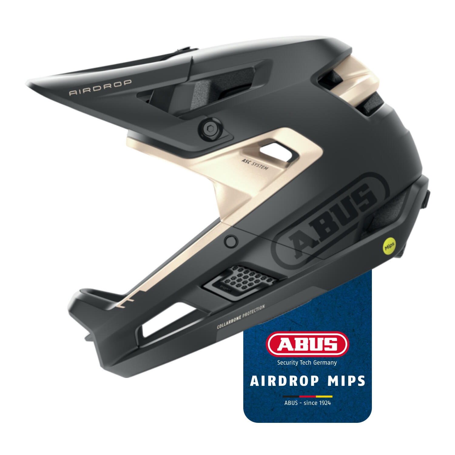 ABUS AirDrop Czarno-złoty MTB ( S/M) MIPS