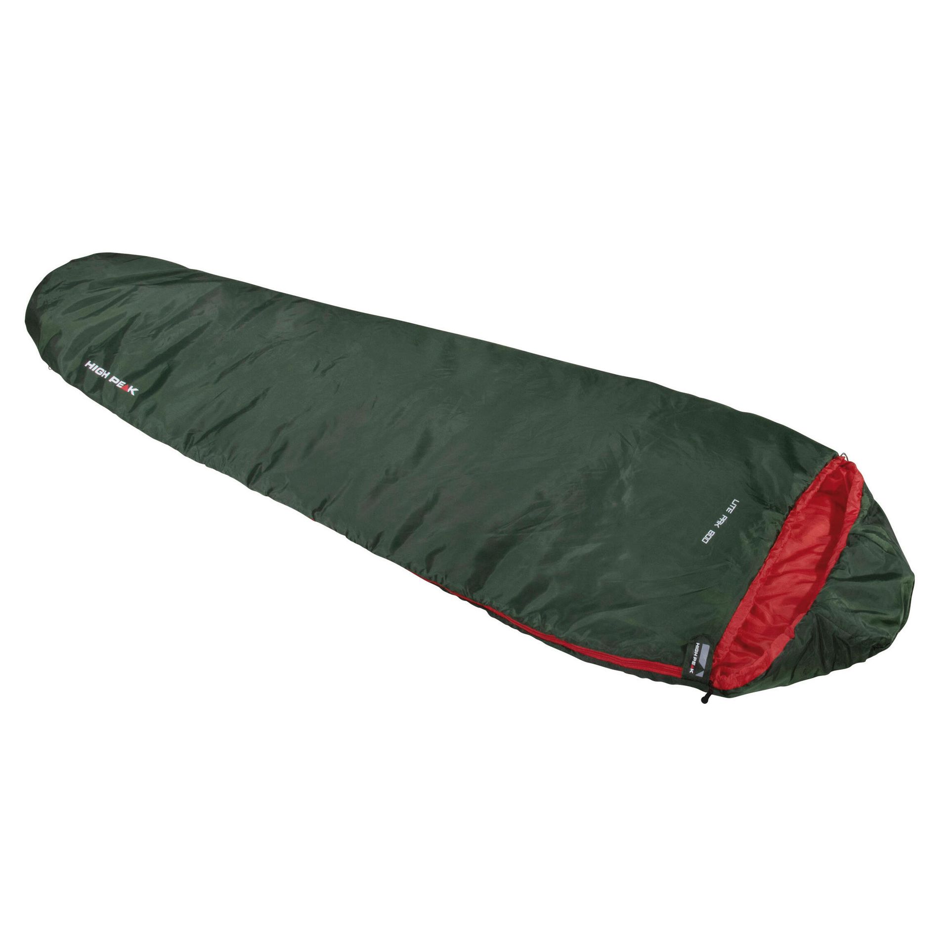 High Peak Lite Pak 800 Sleeping Bag, zielony Left Zipper 2022 Śpiwory 23260
