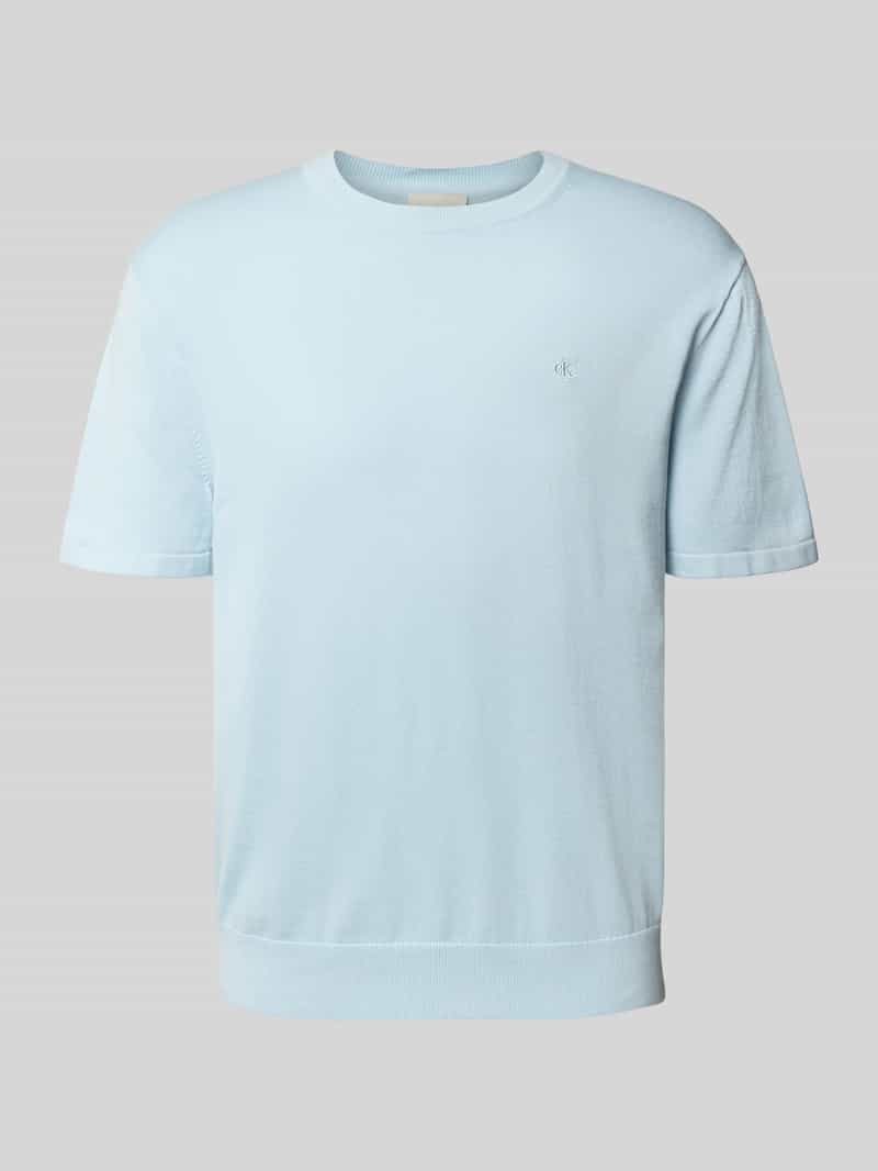 T-shirt z wyhaftowanym logo model ‘SUPIMA’