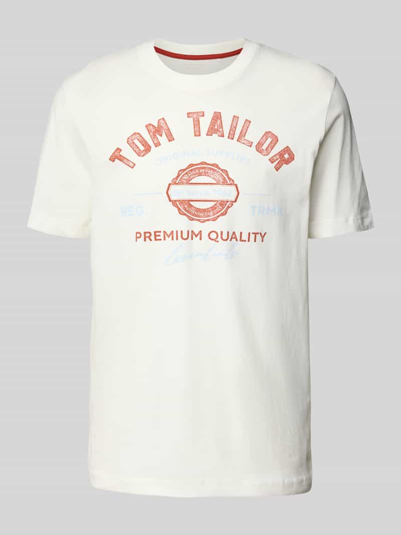 T-shirt o kroju regular fit z czystej bawełny