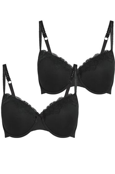 Hunkemöller 2 sztuki biustonoszy usztywnianych z fiszbinami Czarny