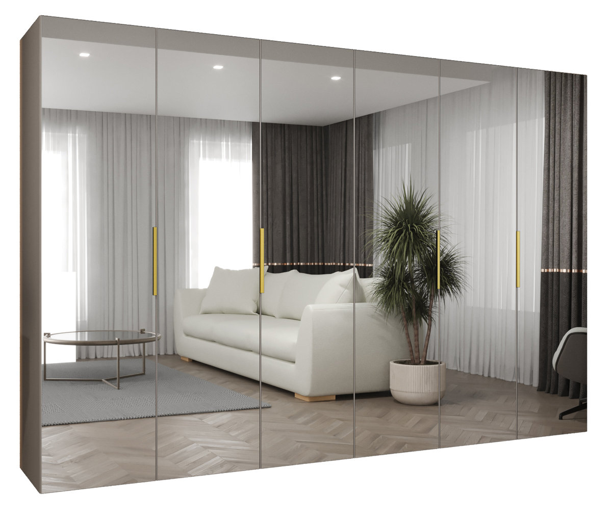 Szafa uchylna otwierana MARBELLA 3 300 wys. 202 cm Kaszmir + u. Złoty