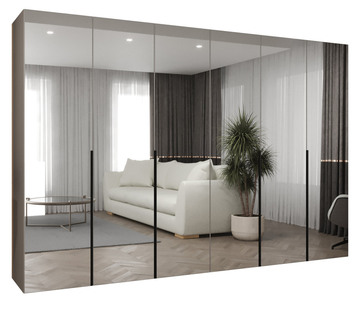 Szafa uchylna otwierana ALICANTE 3 300 wys. 202 cm Kaszmir + u. Czarny