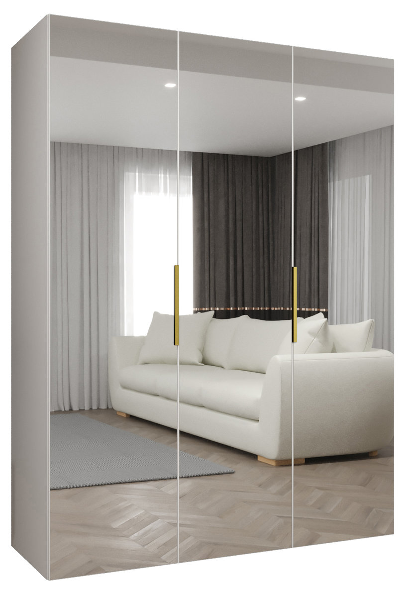 Szafa uchylna otwierana MARBELLA 3 150 wys. 202 cm Biały + u. Złoty