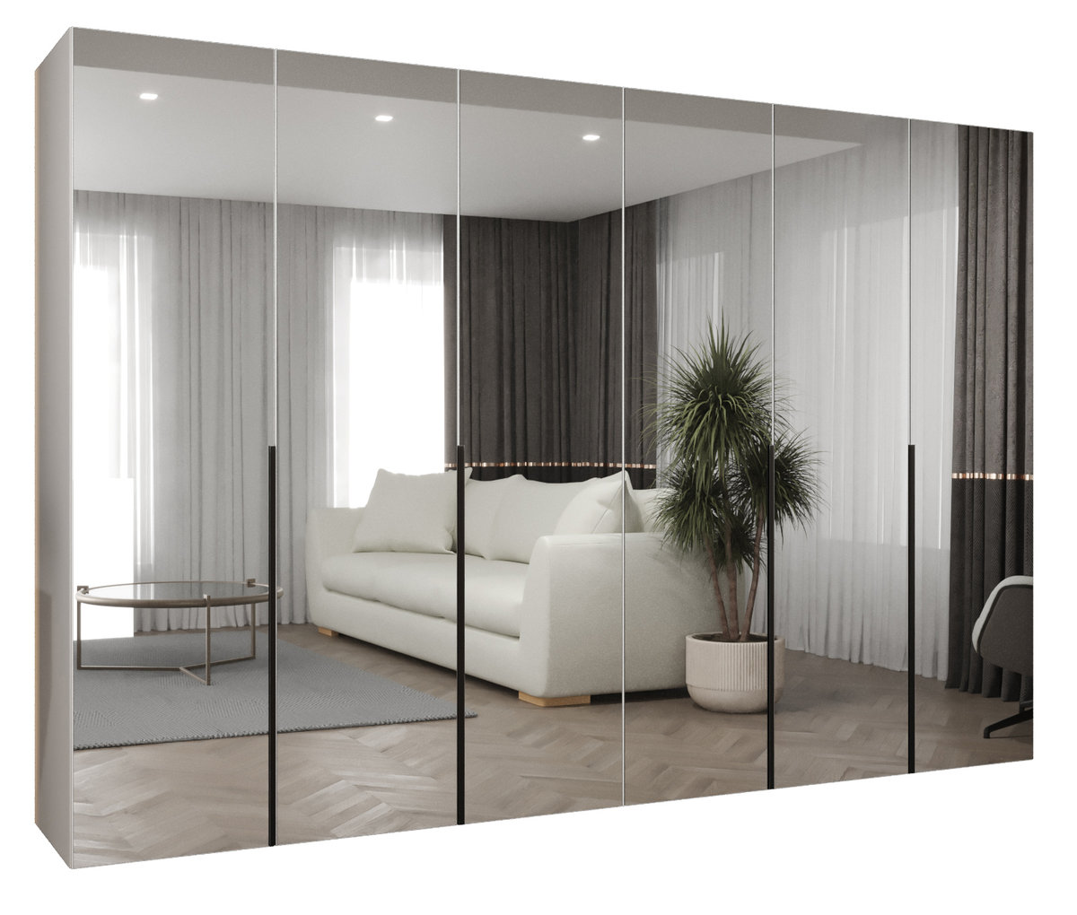 Szafa uchylna otwierana ALICANTE 3 300 wys. 202 cm Biały + u. Czarny