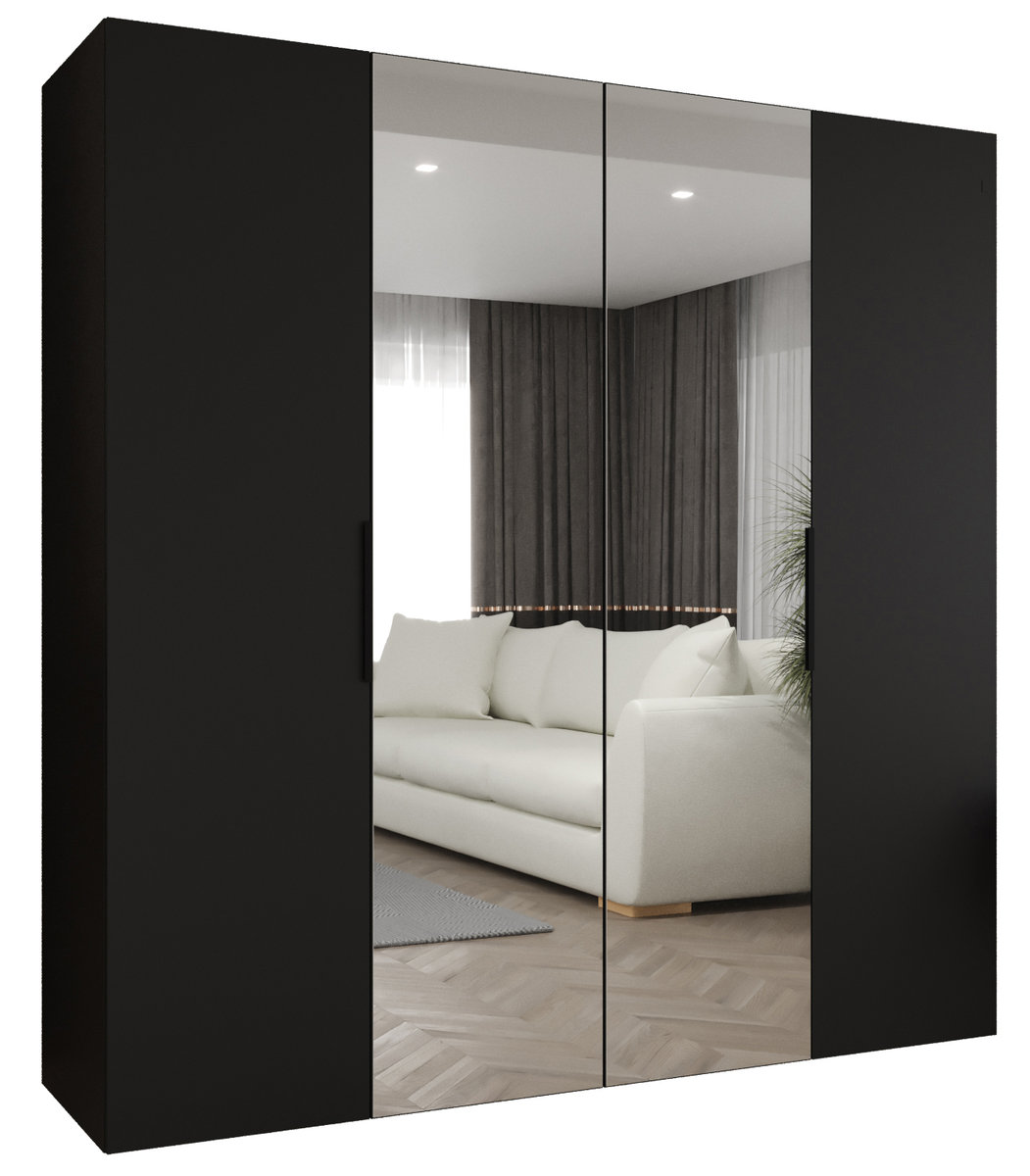 Szafa uchylna otwierana MARBELLA 2 200 wys. 202 cm Czarny + u. Czarny