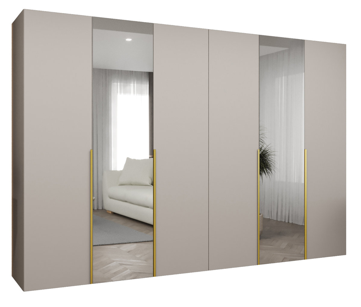 Szafa uchylna otwierana ALICANTE 2 300 wys. 202 cm Kaszmir + u. Złoty