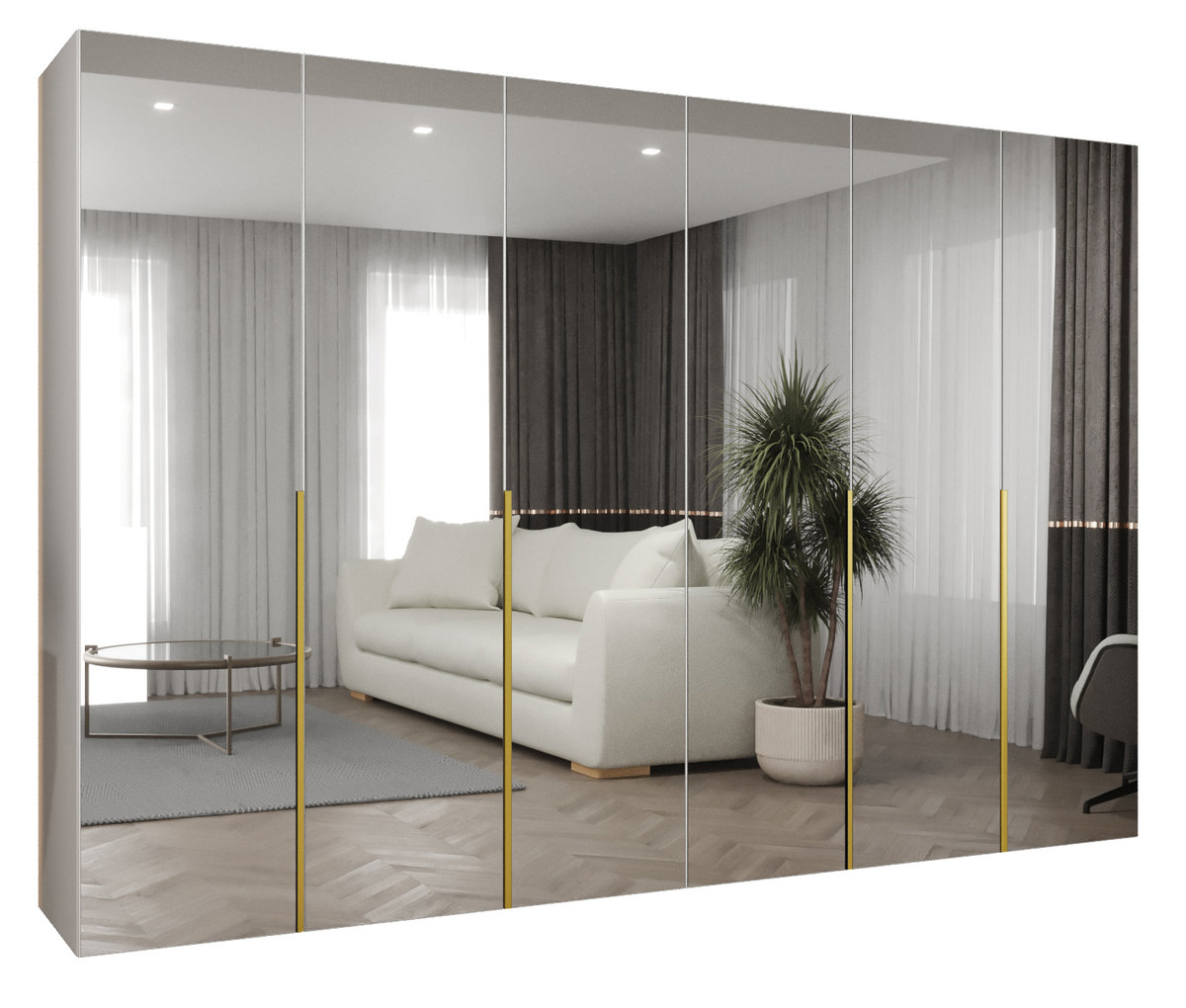 Szafa uchylna otwierana ALICANTE 3 300 wys. 202 cm Biały + u. Złoty