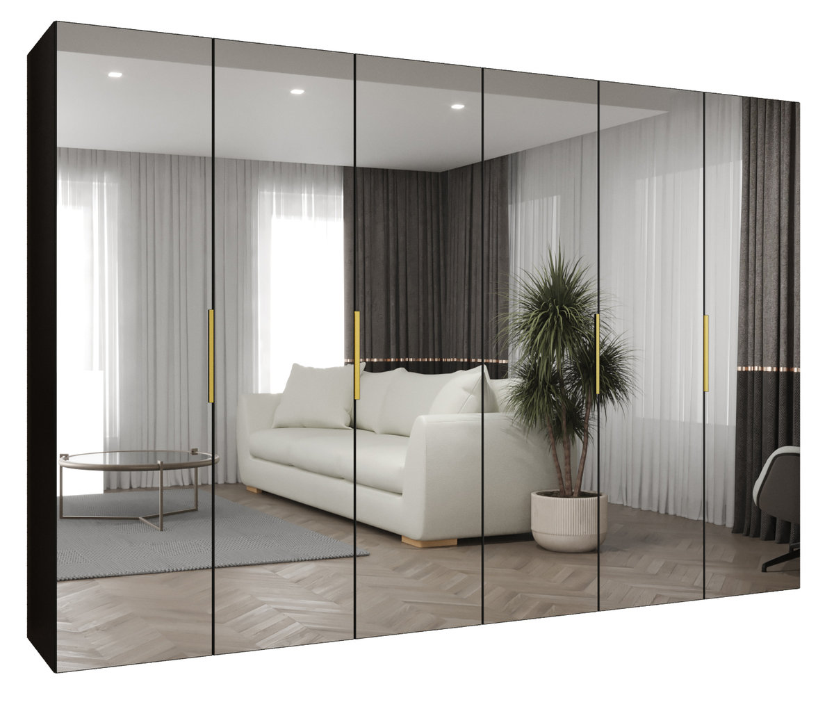 Szafa uchylna otwierana MARBELLA 3 300 wys. 202 cm Czarny + u. Złoty