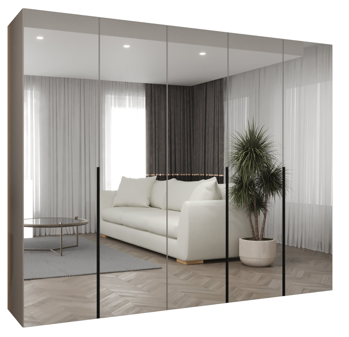 Szafa uchylna otwierana ALICANTE 3 250 wys. 202 cm Kaszmir + u. Czarny