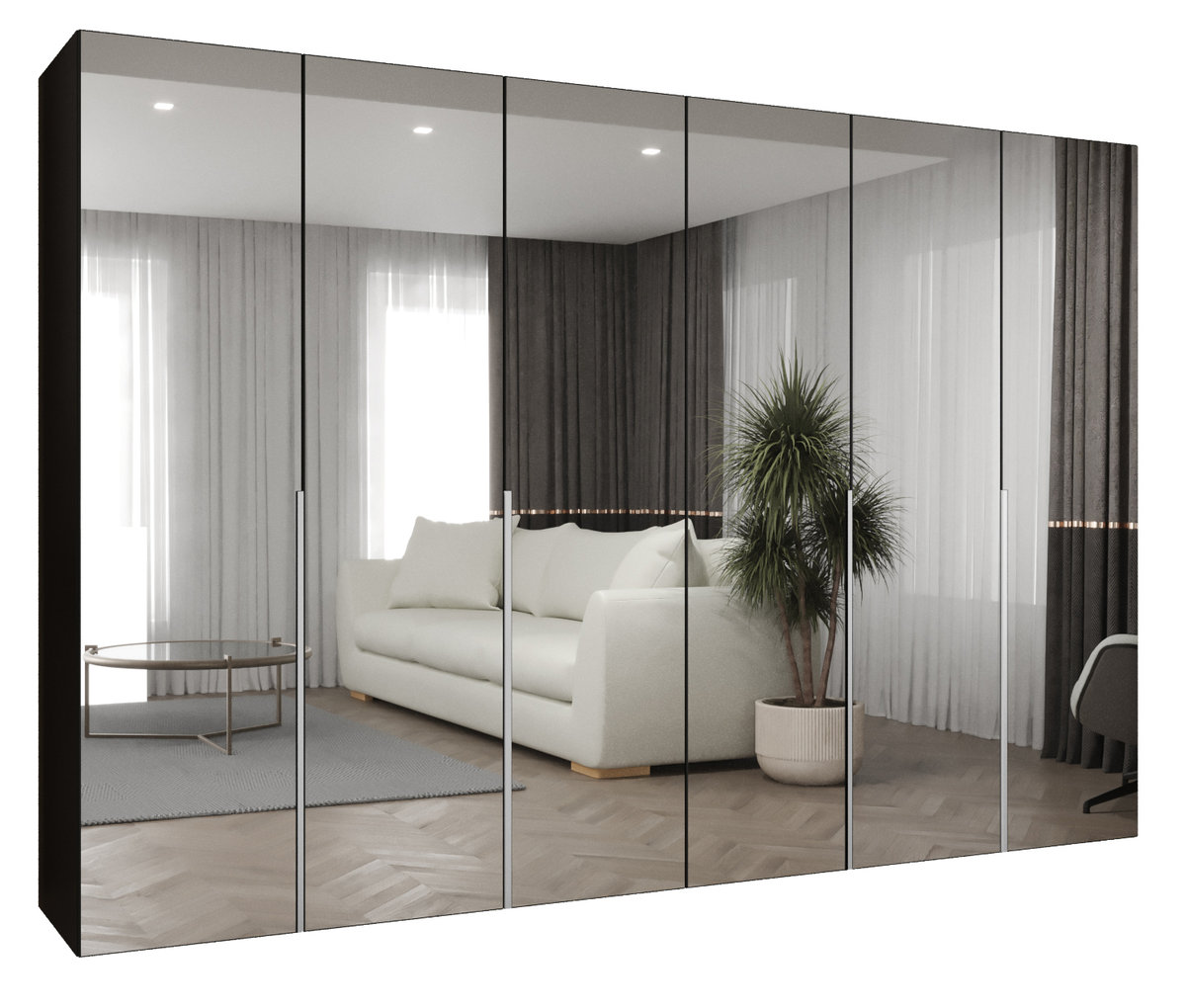 Szafa uchylna otwierana ALICANTE 3 300 wys. 202 cm Czarny + u. Kaszmir