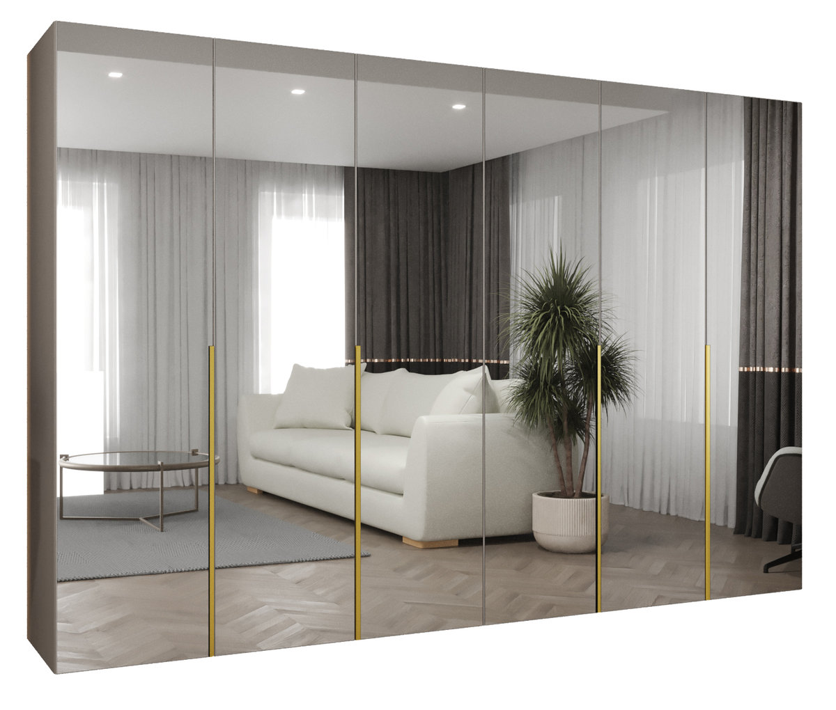 Szafa uchylna otwierana ALICANTE 3 300 wys. 202 cm Kaszmir + u. Złoty