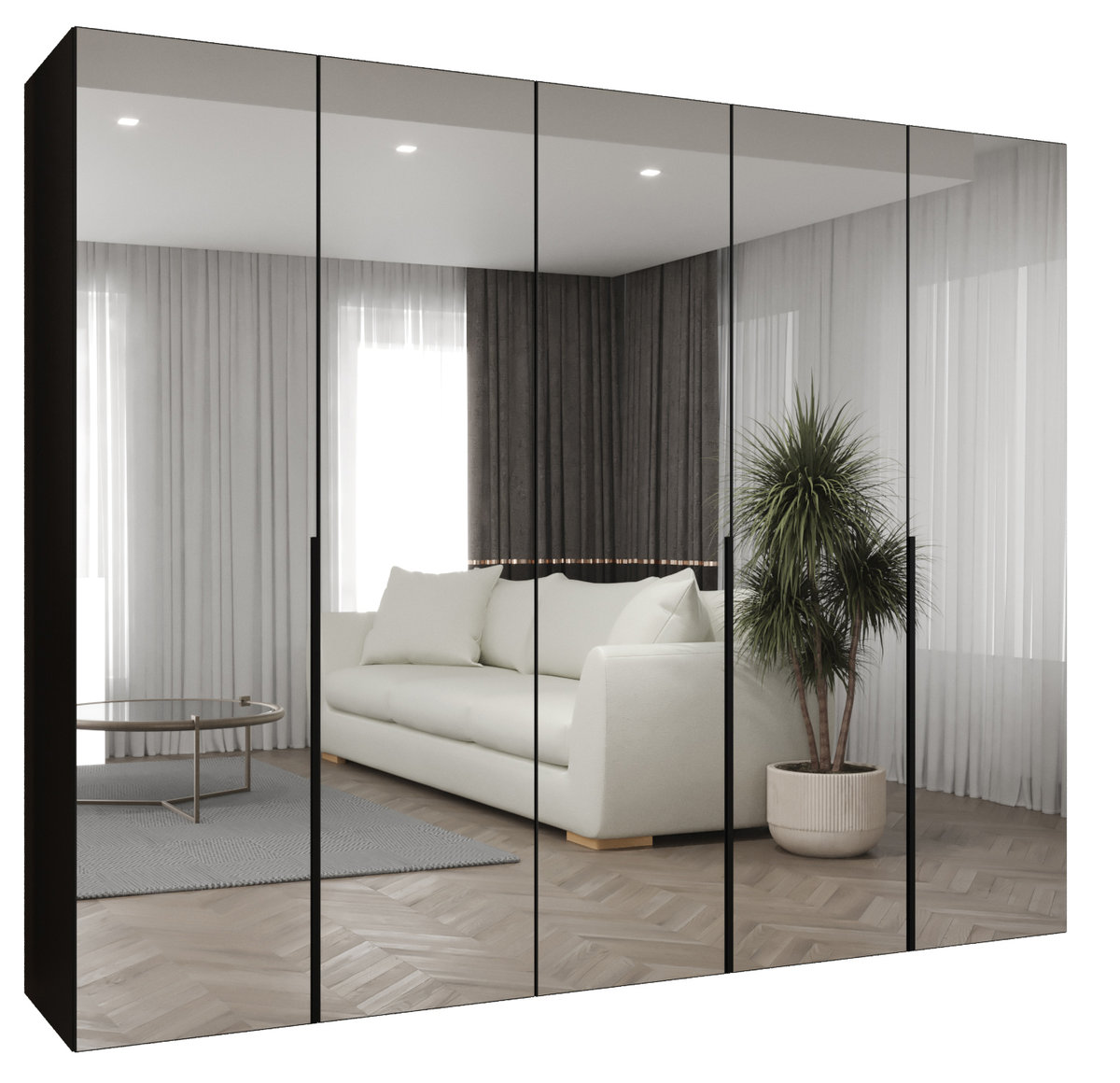 Szafa uchylna otwierana ALICANTE 3 250 wys. 202 cm Czarny + u. Czarny