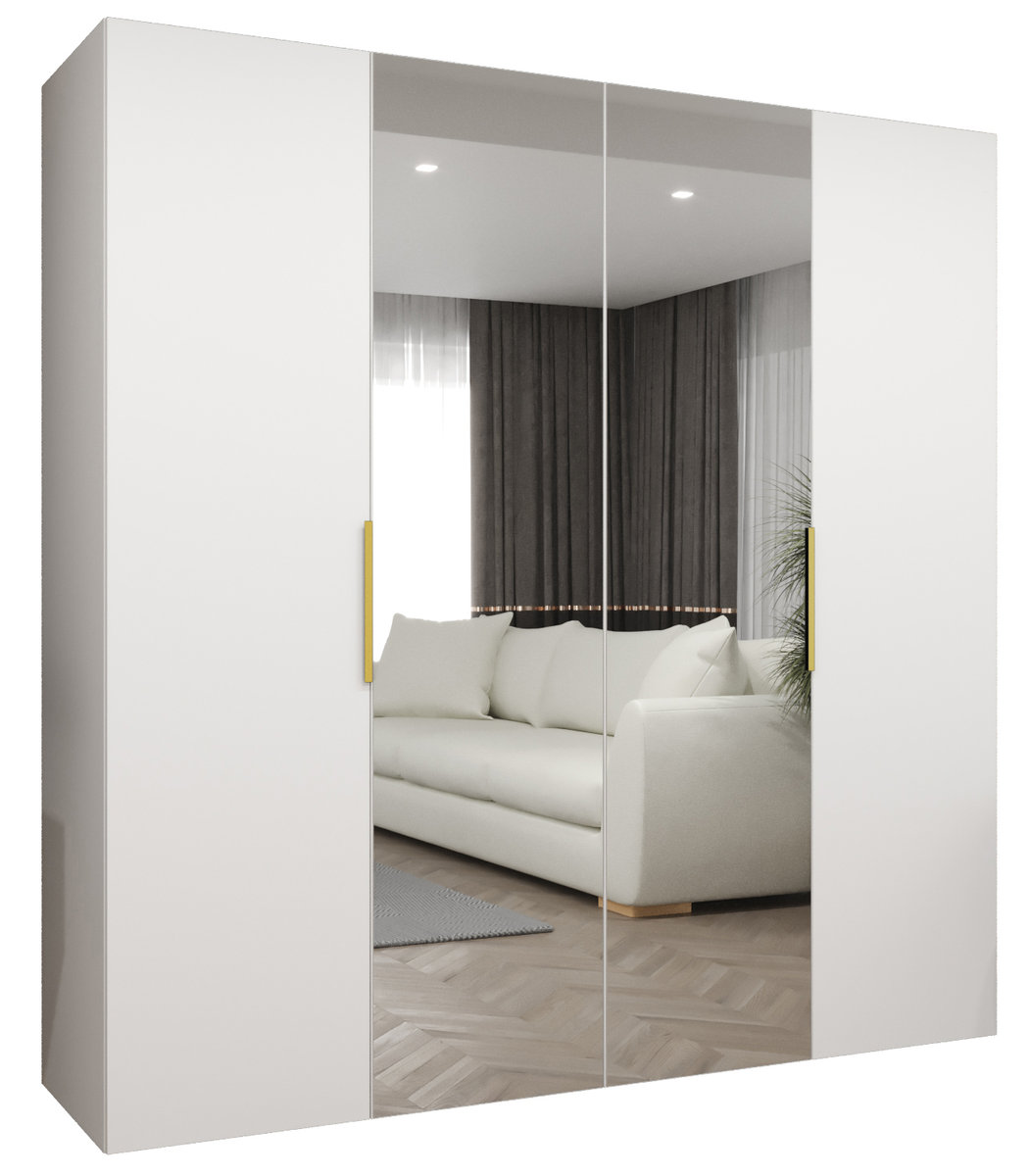 Szafa uchylna otwierana MARBELLA 2 200 wys. 202 cm Biały + u. Złoty