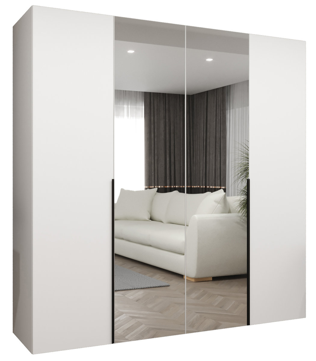 Szafa uchylna otwierana ALICANTE 2 200 wys. 202 cm Biały + u. Czarny