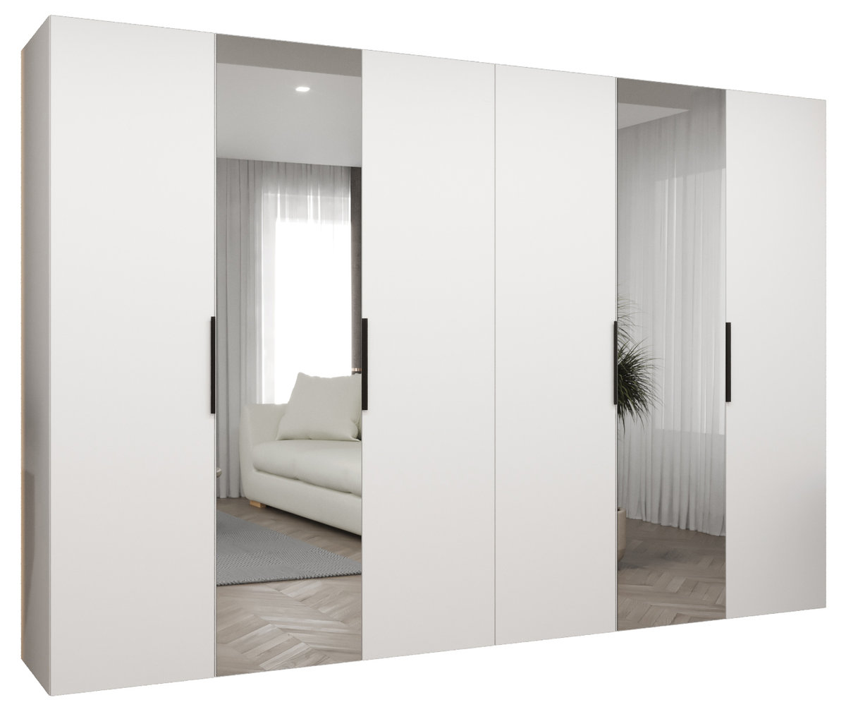 Szafa uchylna otwierana MARBELLA 2 300 wys. 202 cm Biały + u. Czarny