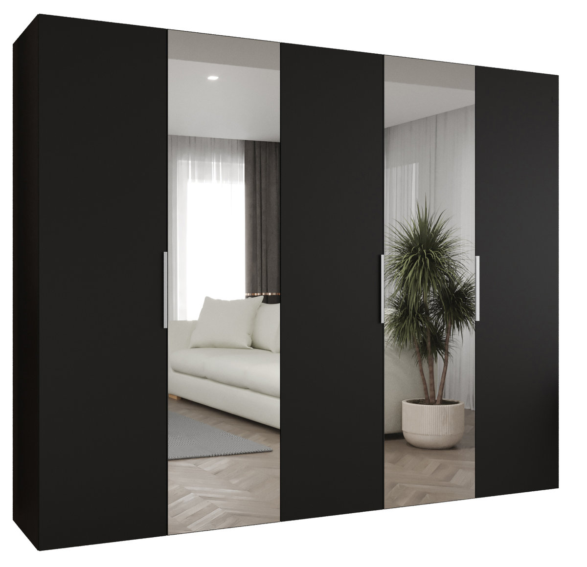 Szafa uchylna otwierana MARBELLA 2 250 wys. 202 cm Czarny + u. Kaszmir