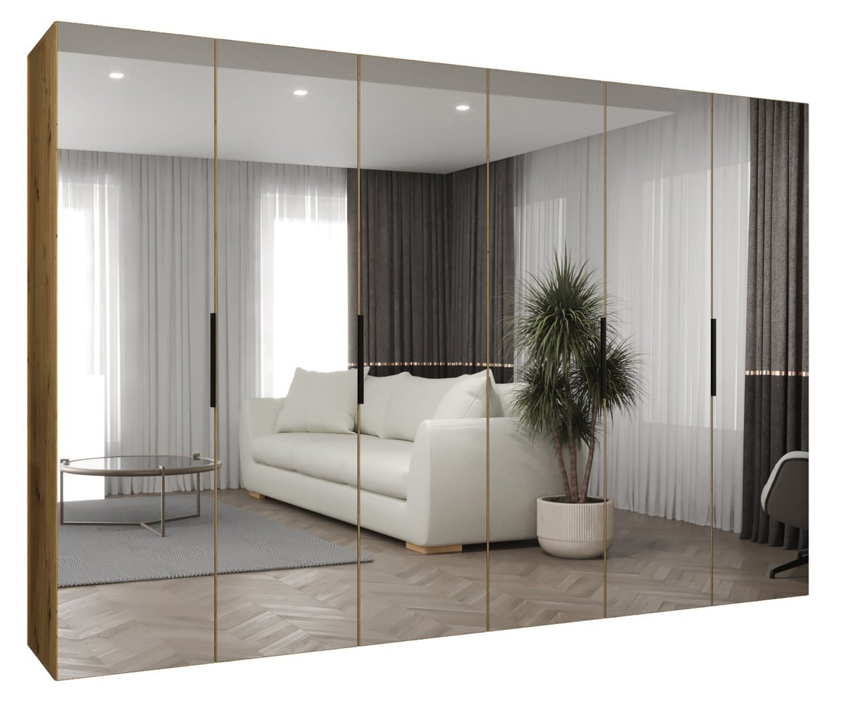 Szafa uchylna otwierana MARBELLA 3 300 wys. 202 cm Artisan + u. Czarny