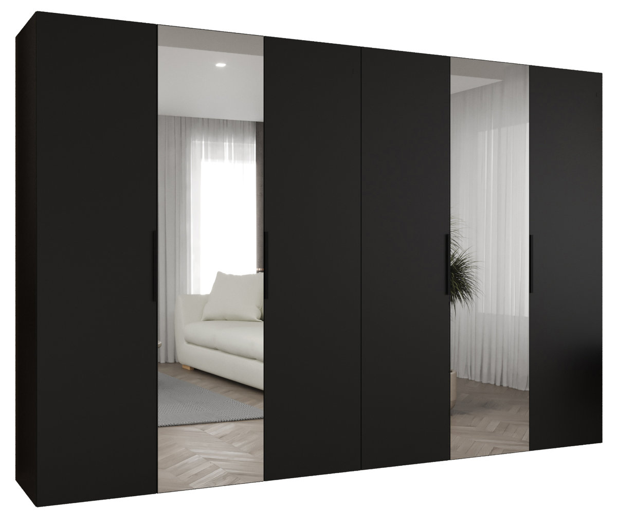 Szafa uchylna otwierana MARBELLA 2 300 wys. 202 cm Czarny + u. Czarny
