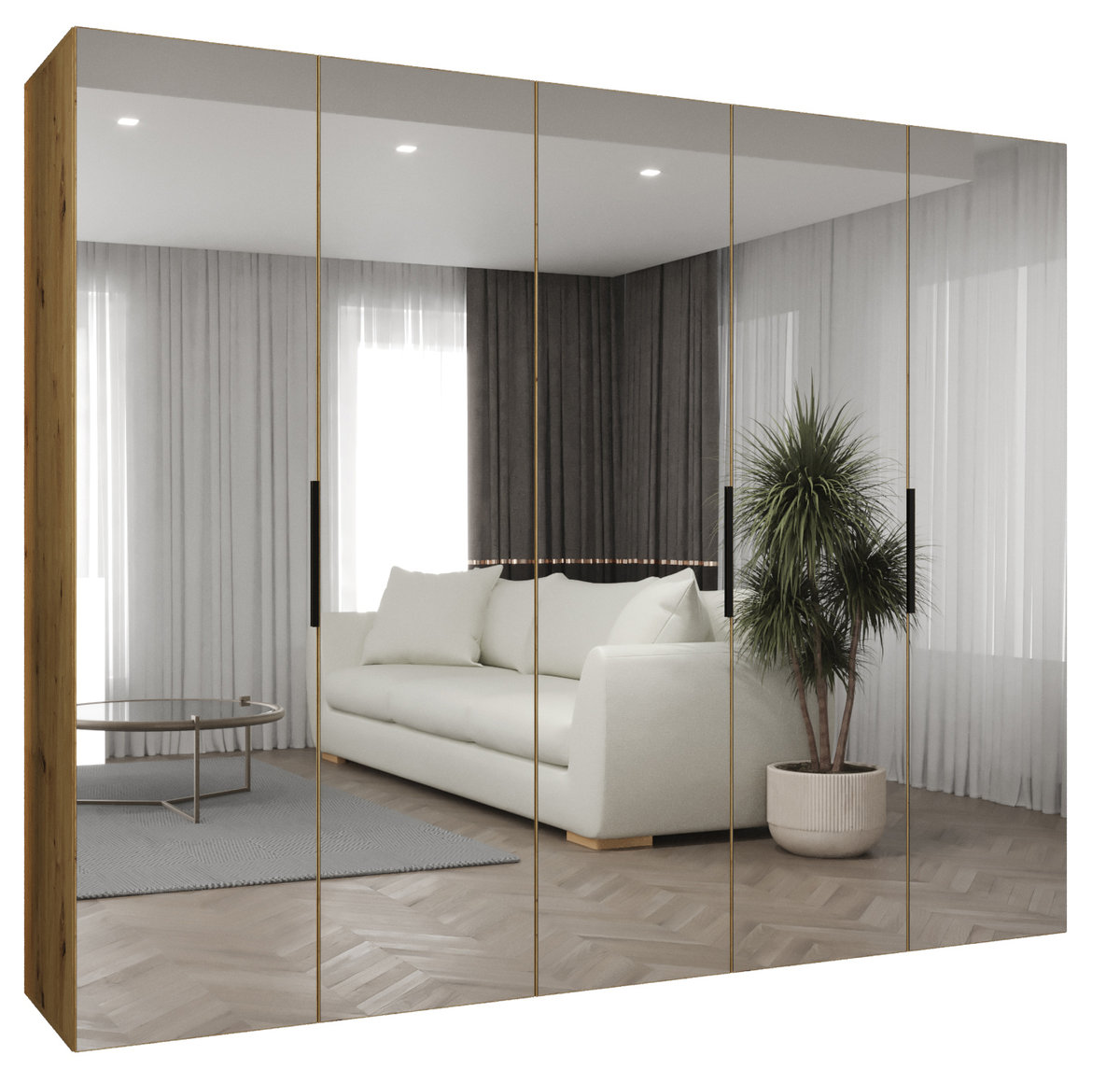 Szafa uchylna otwierana MARBELLA 3 250 wys. 202 cm Artisan + u. Czarny