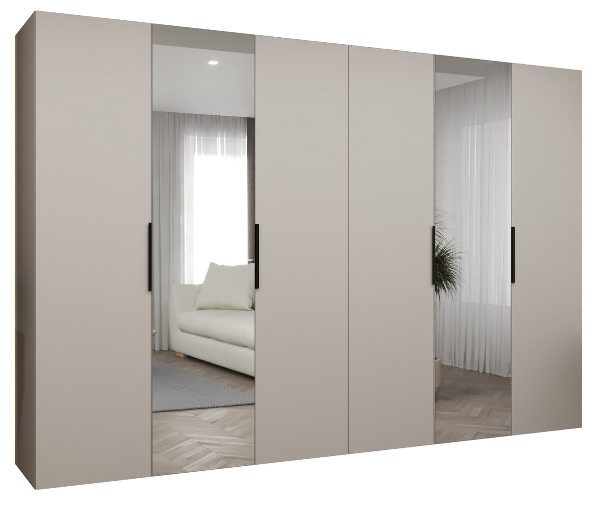 Szafa uchylna otwierana MARBELLA 2 300 wys. 202 cm Kaszmir + u. Czarny