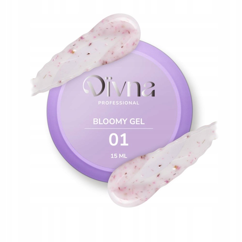 Żel budujący DIVNA Bloomy Gel 01 15ml z kwiatuszkami do paznokci