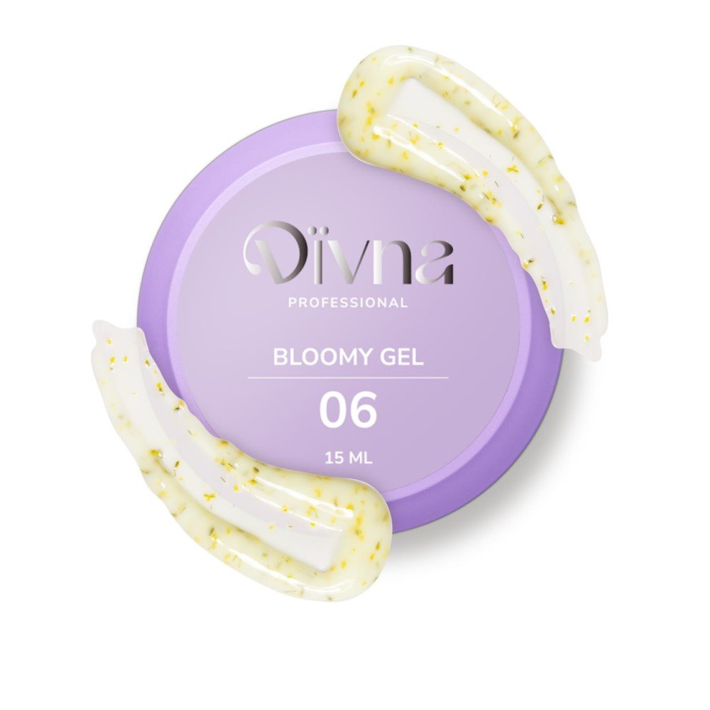 Żel budujący DIVNA Bloomy Gel 06 15ml z kwiatuszkami do paznokci