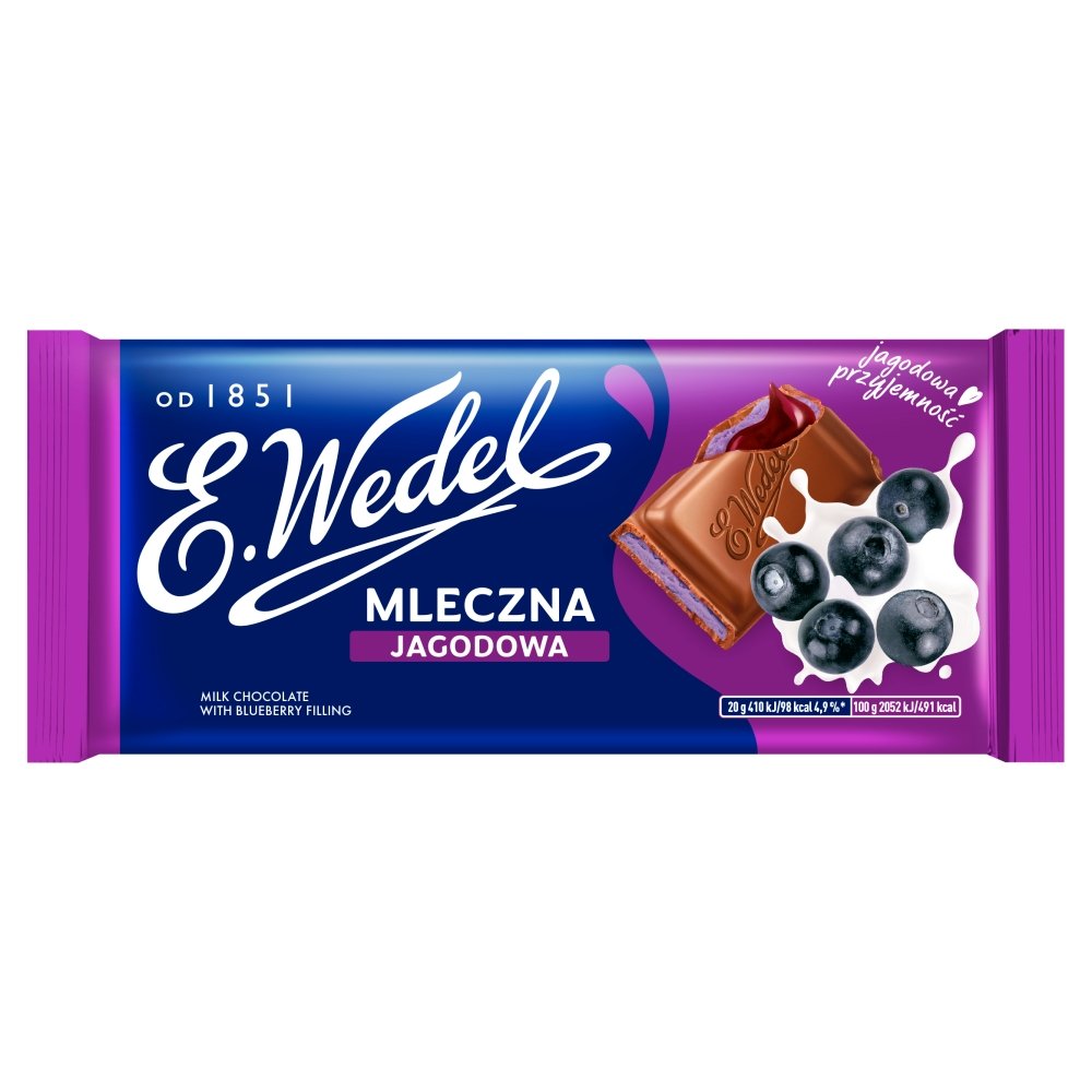 Czekolada Mleczna z nadz. Jagodowym 100 g E.Wedel