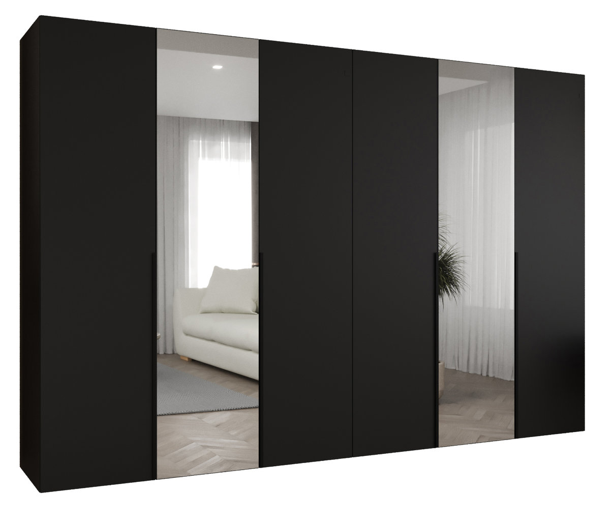 Szafa uchylna otwierana ALICANTE 2 300 wys. 202 cm Czarny + u. Czarny