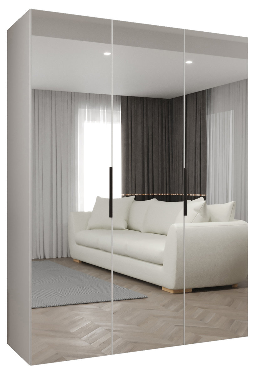 Szafa uchylna otwierana MARBELLA 3 150 wys. 202 cm Biały + u. Czarny