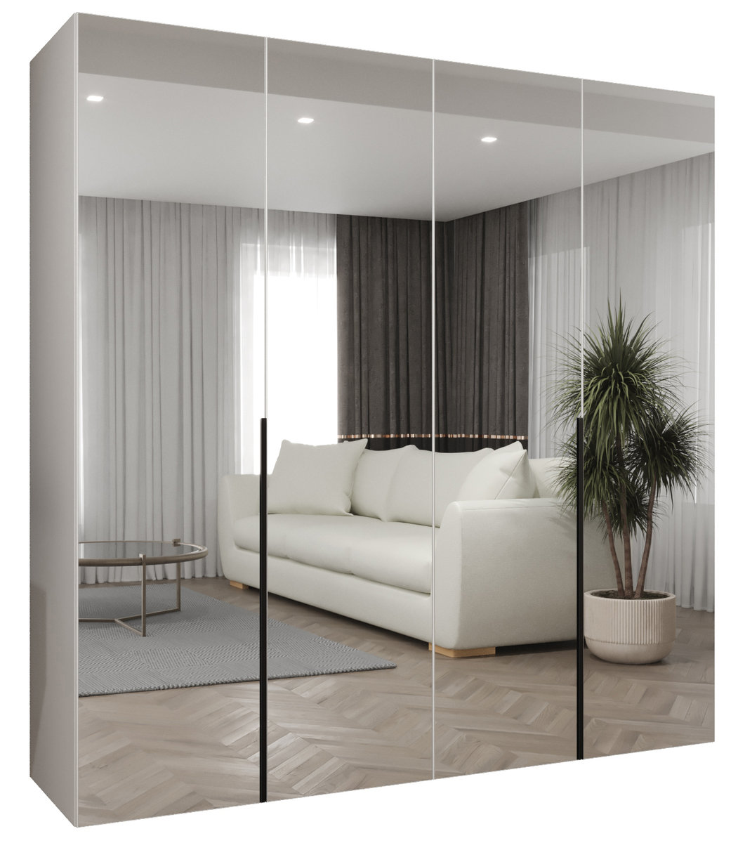 Szafa uchylna otwierana ALICANTE 3 200 wys. 202 cm Biały + u. Czarny