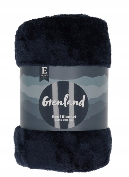 Gruby, puszysty koc 200x220 cm granatowy GRENLAND VII