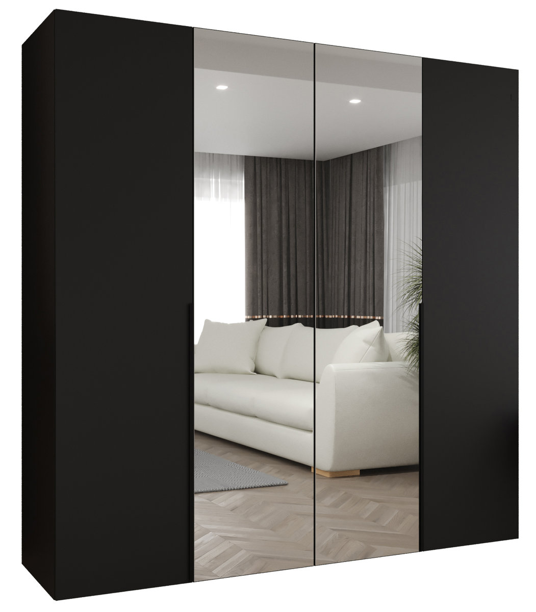Szafa uchylna otwierana ALICANTE 2 200 wys. 202 cm Czarny + u. Czarny
