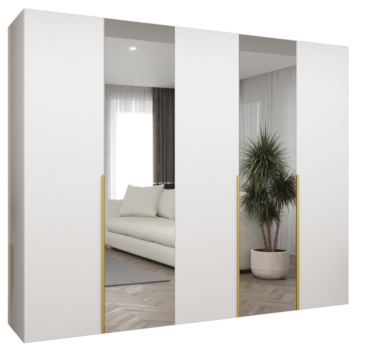 Szafa uchylna otwierana ALICANTE 2 250 wys. 202 cm Biały + u. Złoty