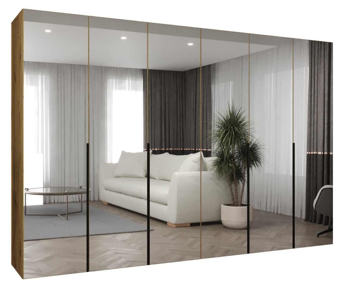 Szafa uchylna otwierana ALICANTE 3 300 wys. 202 cm Artisan + u. Czarny