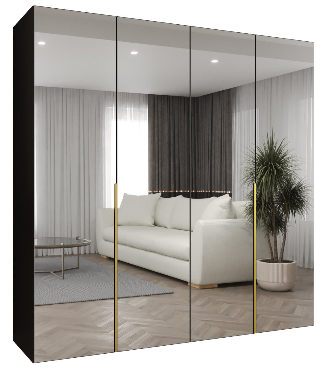 Szafa uchylna otwierana ALICANTE 3 200 wys. 202 cm Czarny + u. Złoty