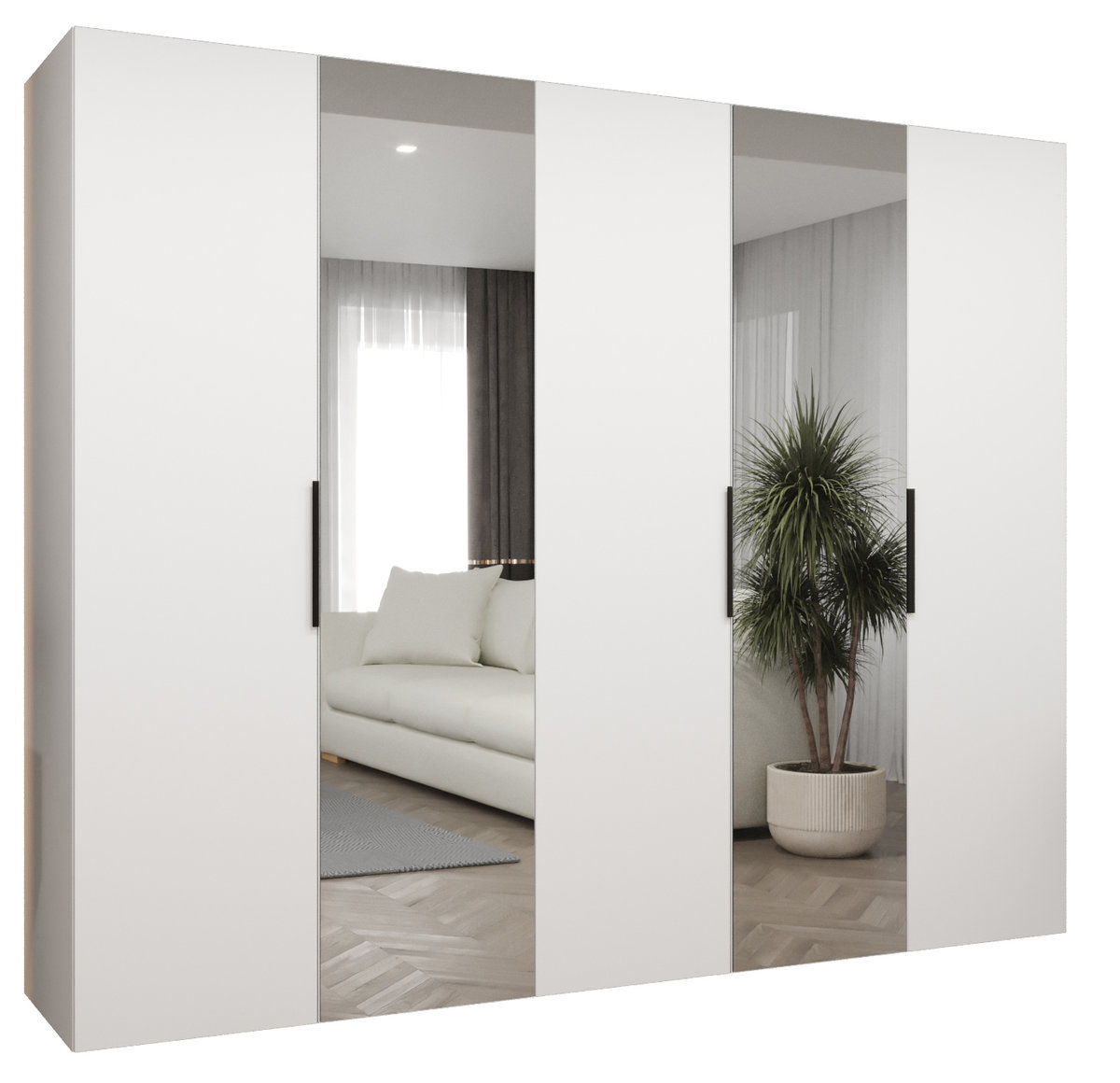 Szafa uchylna otwierana MARBELLA 2 250 wys. 202 cm Biały + u. Czarny