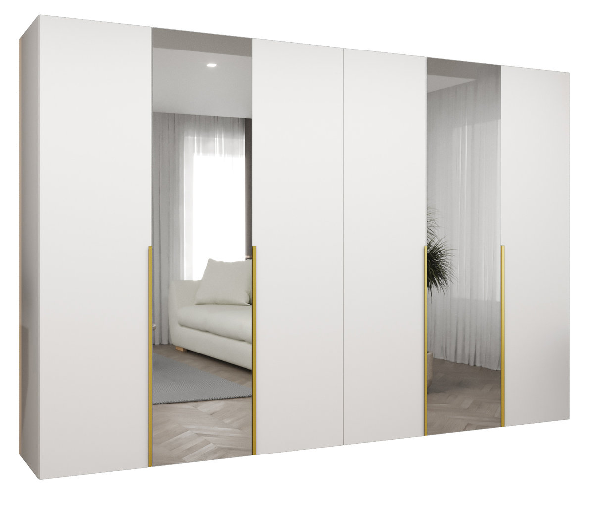 Szafa uchylna otwierana ALICANTE 2 300 wys. 202 cm Biały + u. Złoty