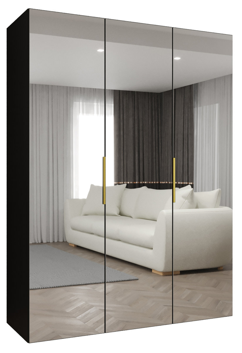 Szafa uchylna otwierana MARBELLA 3 150 wys. 202 cm Czarny + u. Złoty