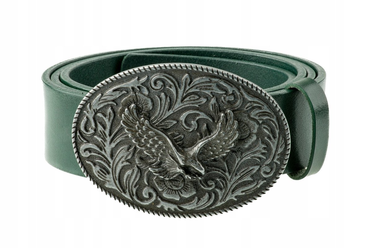 Pasek skórzany BÓR HUNTER FOREST - Ornate Eagle-120