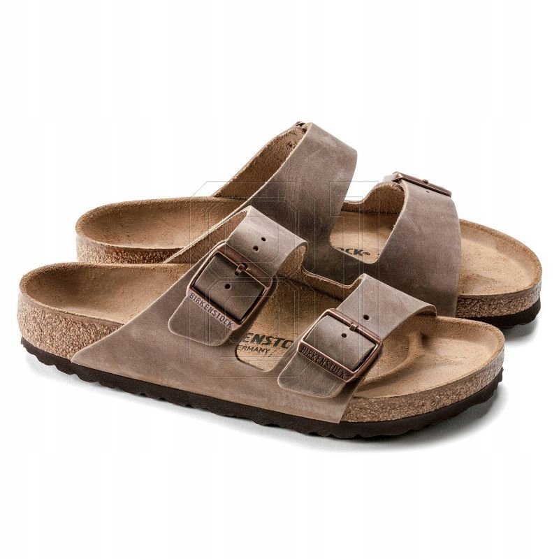 Klapki męskie brązowe Birkenstock Arizona Tabacco Brown narrow wąskie (0352