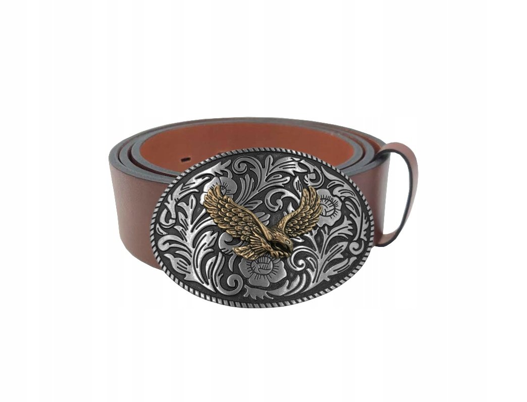 Pasek skórzany BÓR HUNTER ELEGANCE - Eagle Brown -100