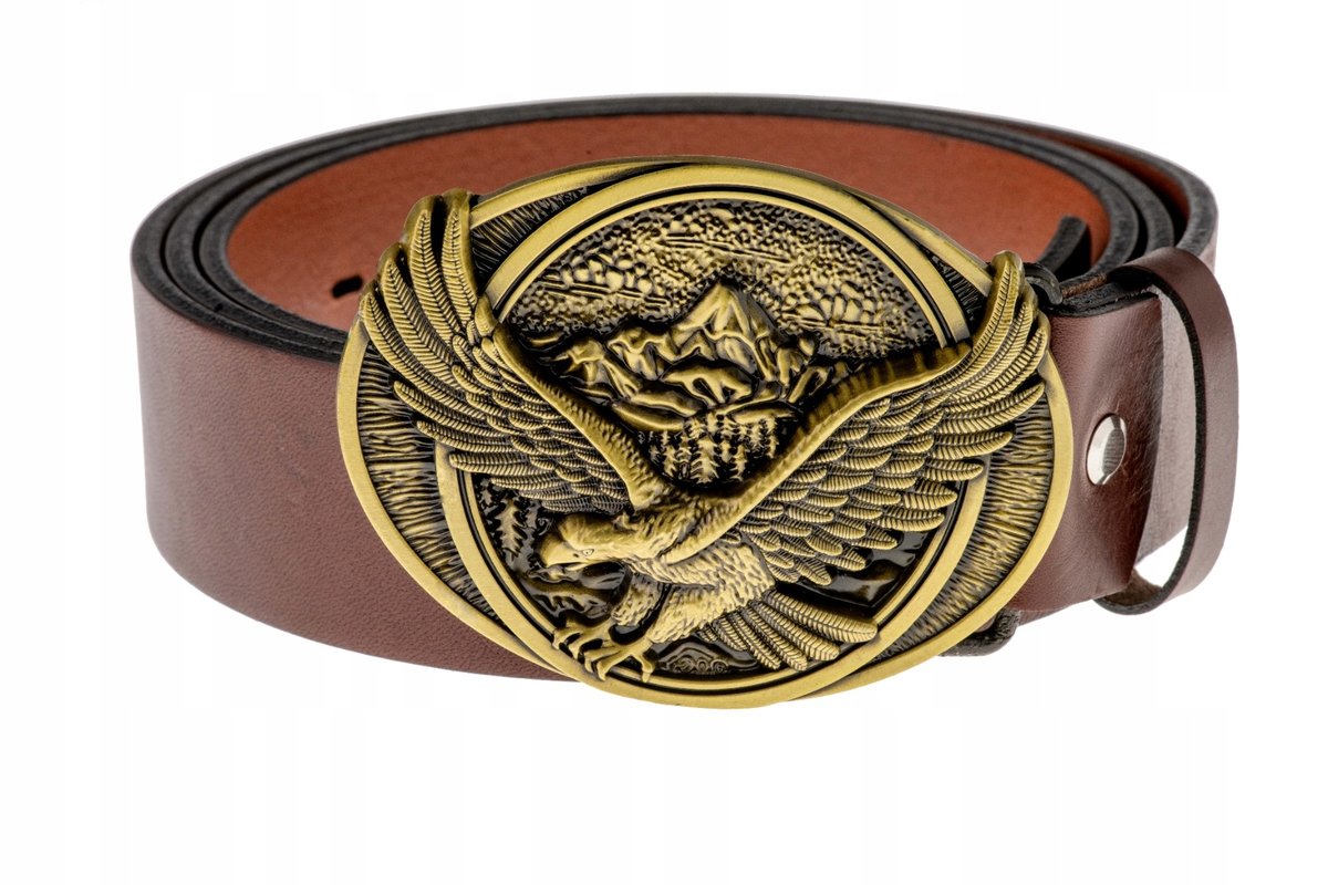 Pasek skórzany BÓR HUNTER ELEGANCE - Mountain Eagle Yellow-110