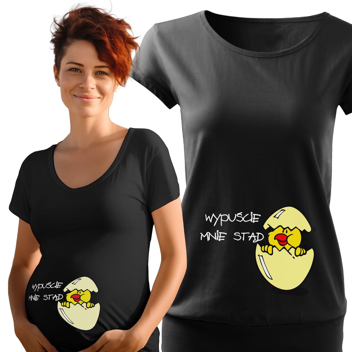 Koszulka ciążowa ze śmiesznym nadrukiem Wypuście mnie dla Kobiety w Ciąży