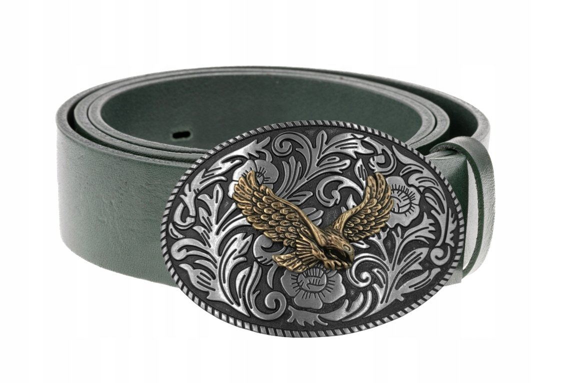 Pasek skórzany BÓR HUNTER FOREST - Eagle Brown-100