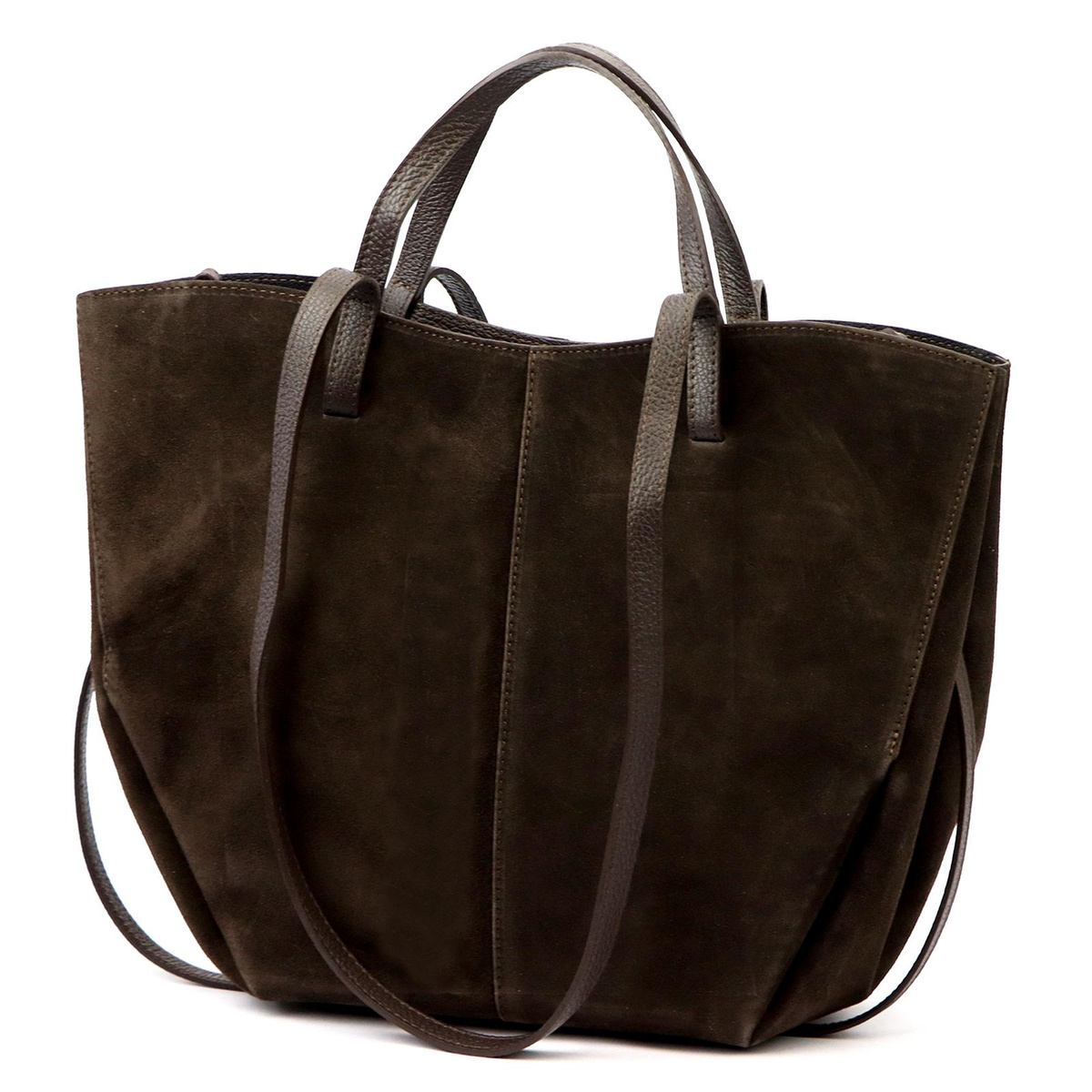 Stylowa Duża zamszowa damska shopperbag elegancka torebka na ramię Luka