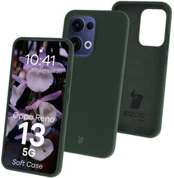Bizon Silikonowe etui Soft Case do Oppo Reno13, ciemnozielone