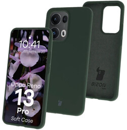 Bizon Silikonowe etui Soft Case do Oppo Reno13 Pro, ciemnozielone