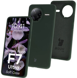 Bizon Silikonowe etui Soft Case do Xiaomi POCO F7 Ultra, ciemnozielone