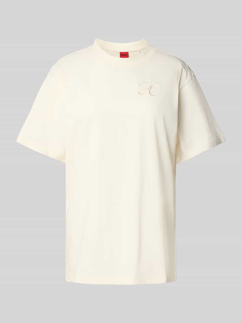 T-shirt o kroju relaxed fit z wyhaftowanym logo i okrągłym dekoltem